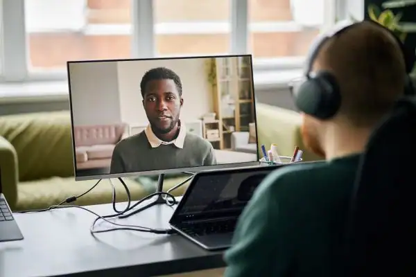 Man attending online mediation Braintree MIAMS session